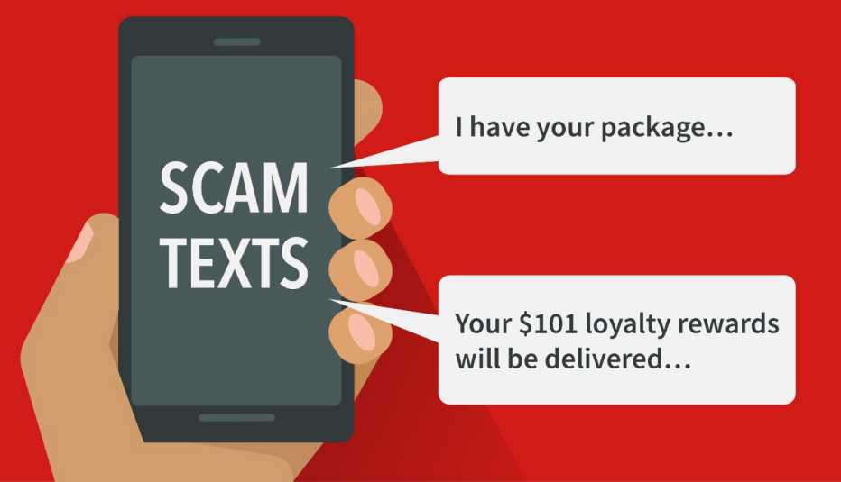 Scam Text message graphic