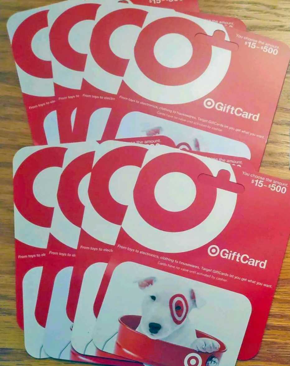photo taken by victim of the gift cards they purchased to target