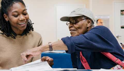 Property Tax Aide working to assist a client in 2019 Property Tax Aide working to assist a client in 2019