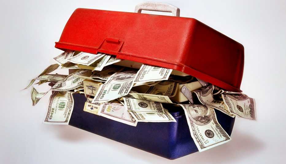 tool box full of money 