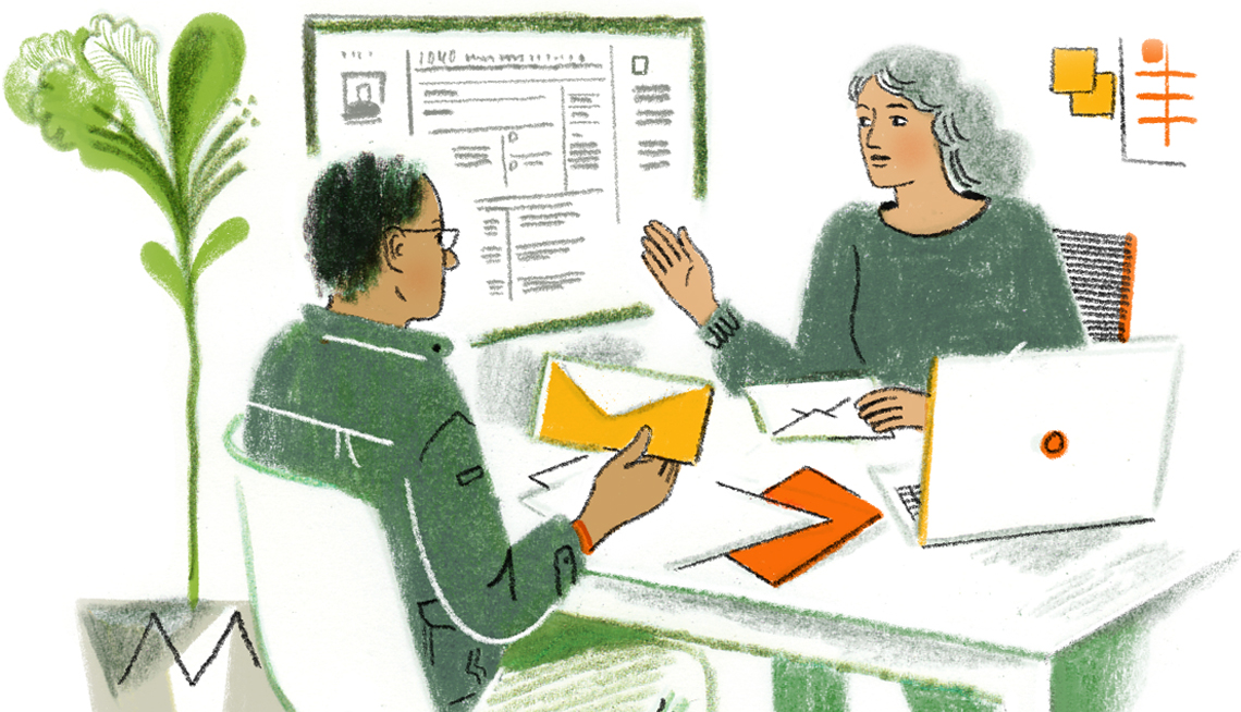 volunteer advising client on their taxes
