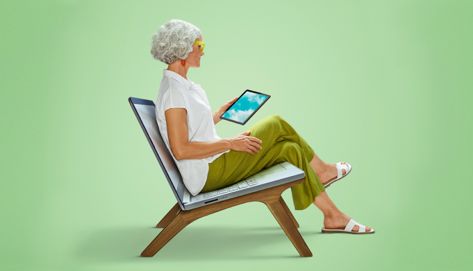 woman using a digital tablet