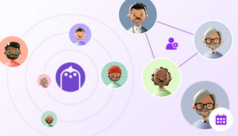 images from the Peer Lyfe website of social circles and network