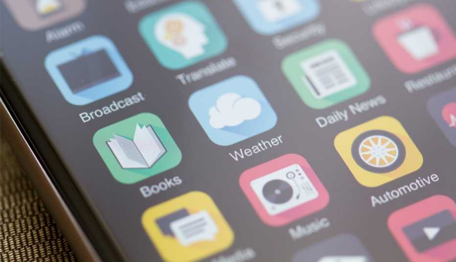 a close up view of apps on a smart phone