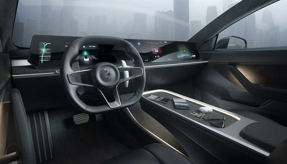 car interior with aira wireless charging station