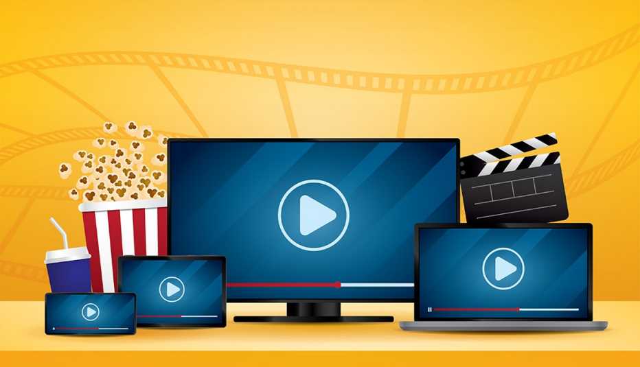 a stylized picture showing multiple streaming devices