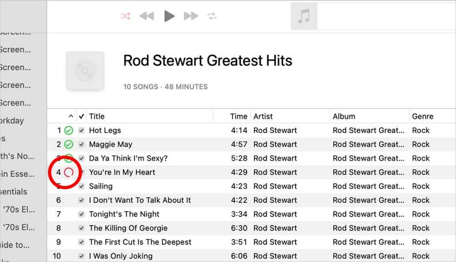 a screenshot of mac music app while a c d is being ripped