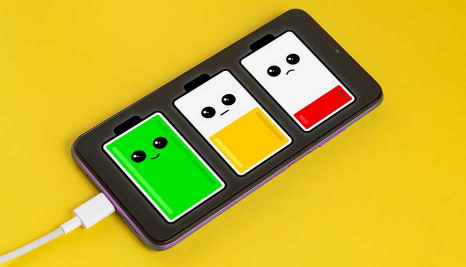 a battery that is charged with icons on it