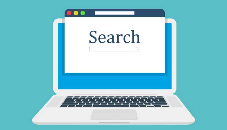a laptop with a search page on the screen