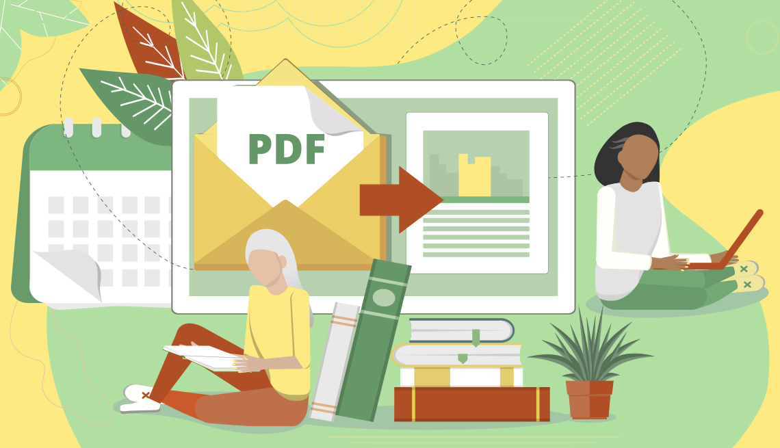 two women creating and sending each other p d f files