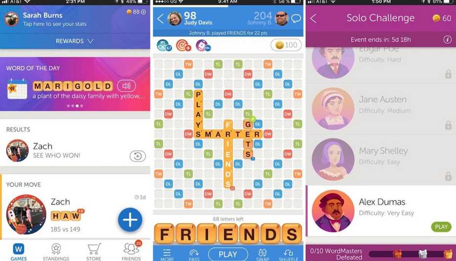 Words with Friends game Words with Friends game