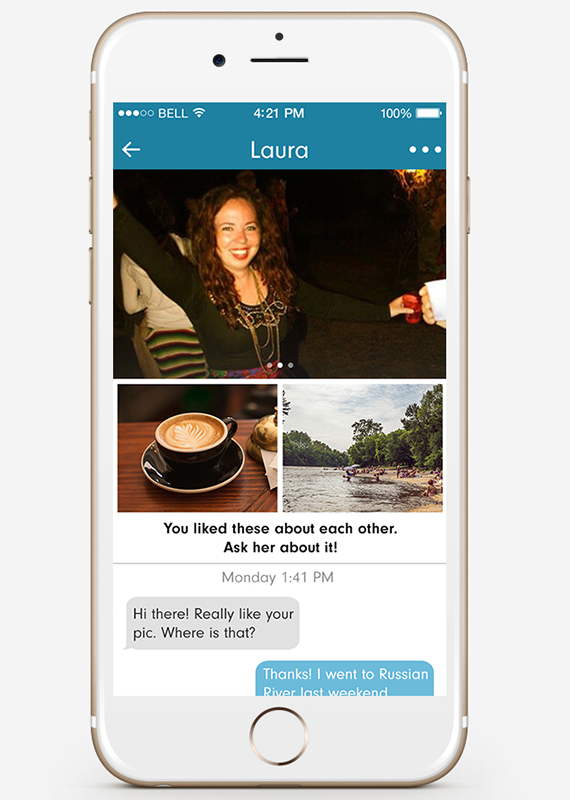 HER app screenshot on display