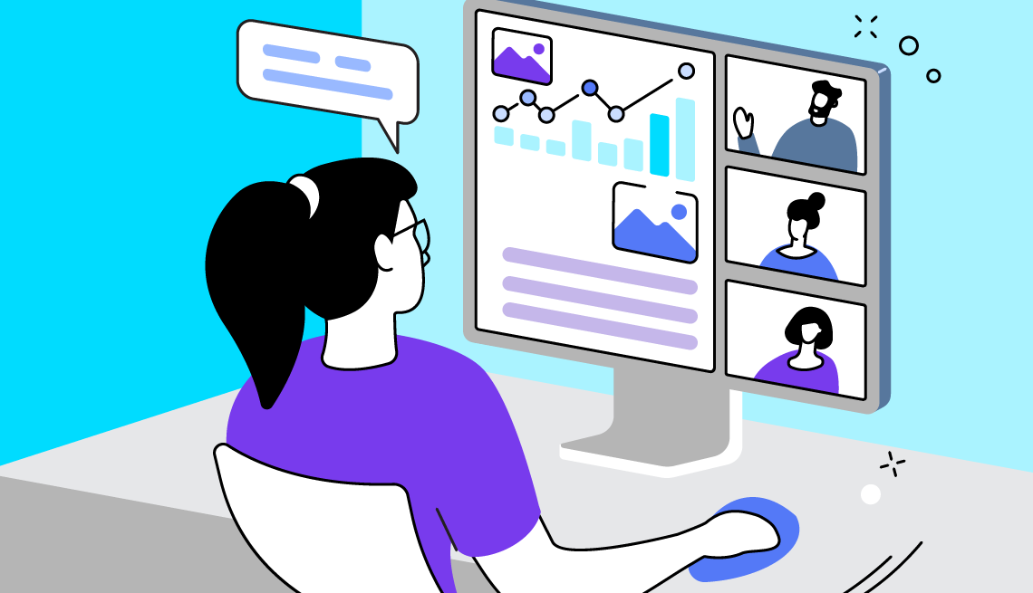 person in a video conference sharing their screen