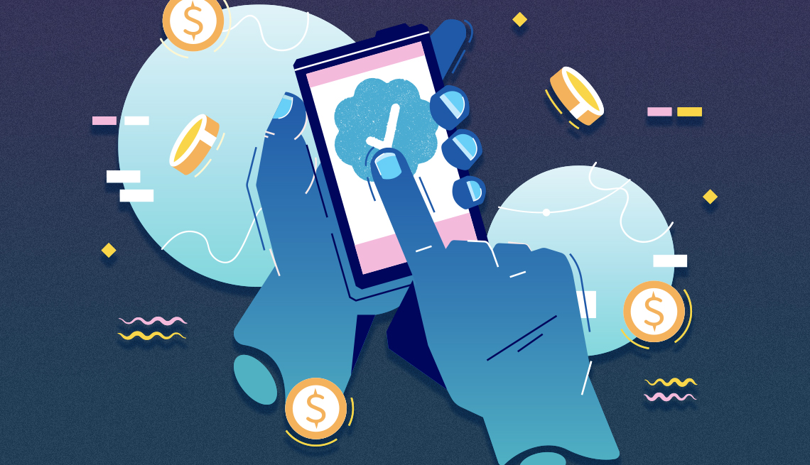 hands touching a blue verified badge on a smart phone