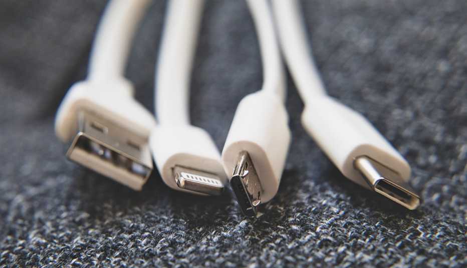 from left to right are shown an original u s b type a connector a lightning connector used with apple products a micro u s b connector and finally a u s b c connector from left to right are shown an original u s b type a connector a lightning connector used with apple products a micro u s b connector and finally a u s b c connector