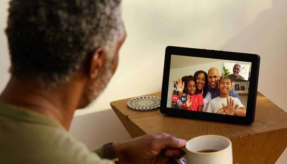 Amazon Echo Show device allows for video calling between devices.