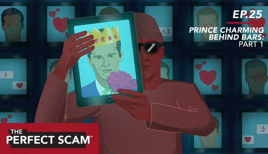 Illustration of romance scam