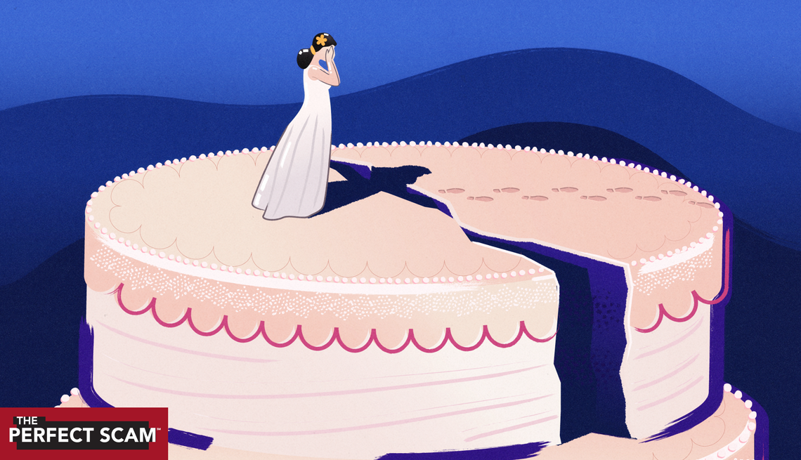 Website image: A cake topper of woman, looking sad