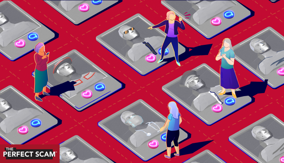 A team of women takes down a serial romance scammer. 
