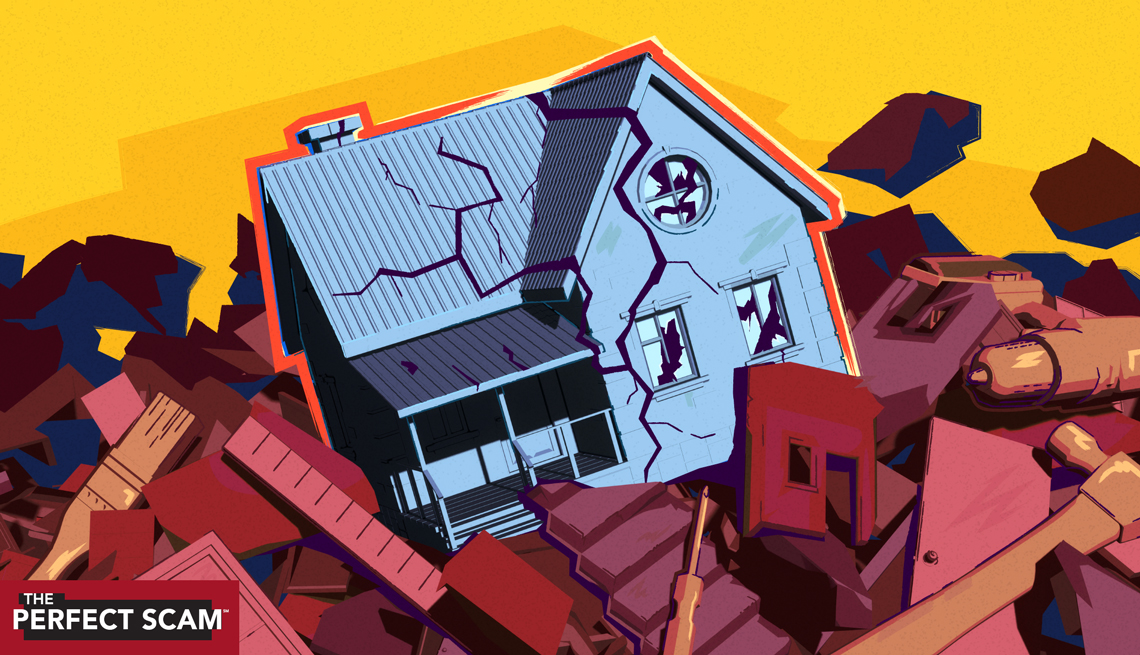 a contractor defrauds homeowners whose house was destroyed in a fire