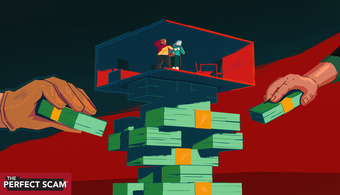 a room is balanced on top of a stack on money