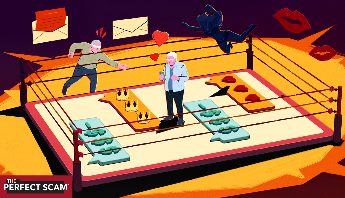 a person in the middle of a wrestling ring