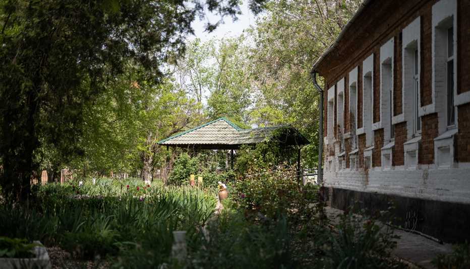 The grounds of one of the buildings of a care home in Tavriiske village, Zaporizhia region, Ukraine