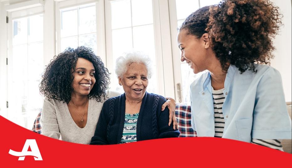 caregiver and health care professional with older woman