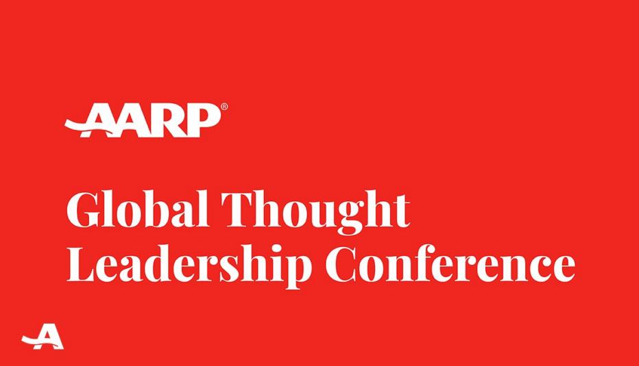 Global Thought Leadership Conference text on red background