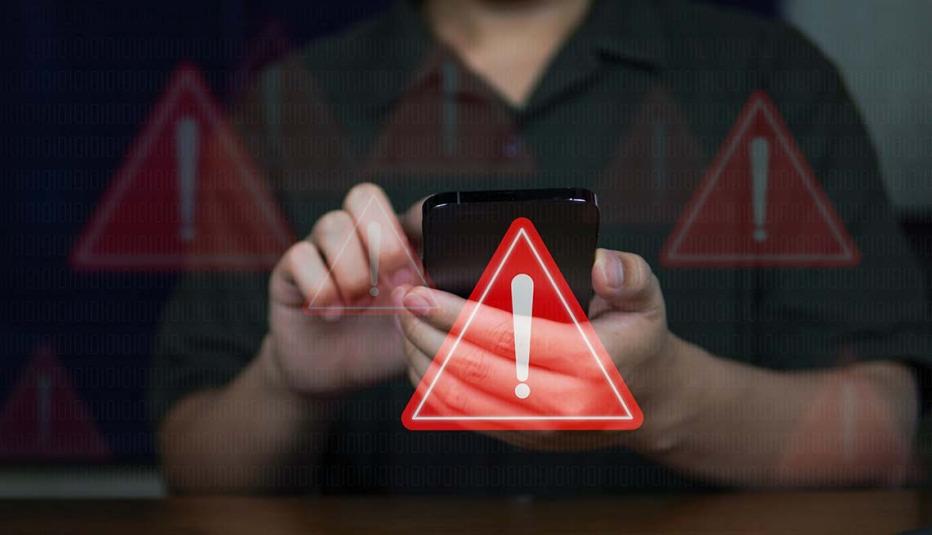 Warning system on cell phone