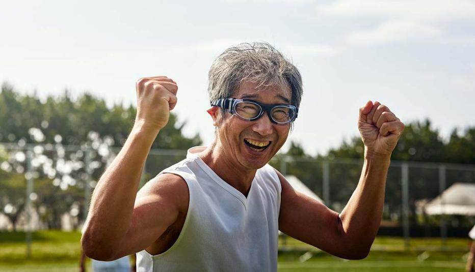 Older man celebrating a purposeful life