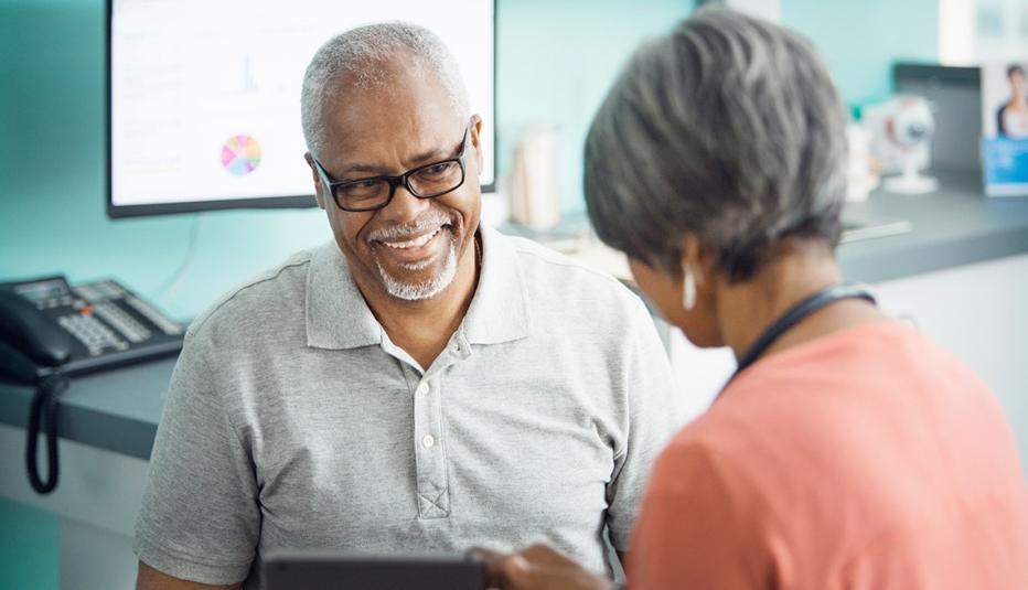 Older man visiting his doctor