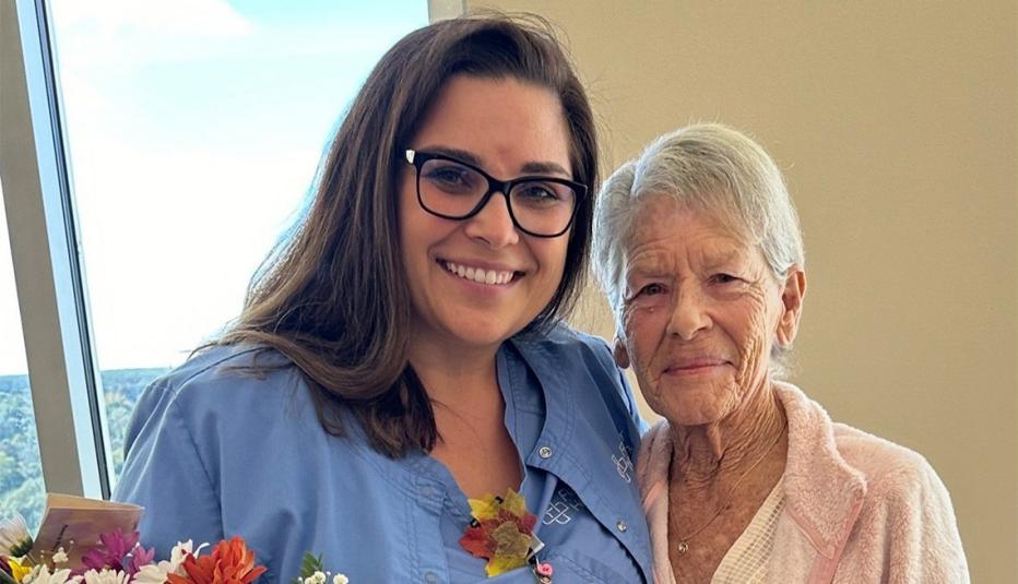 Nurse Jessica Piccioni with her patient