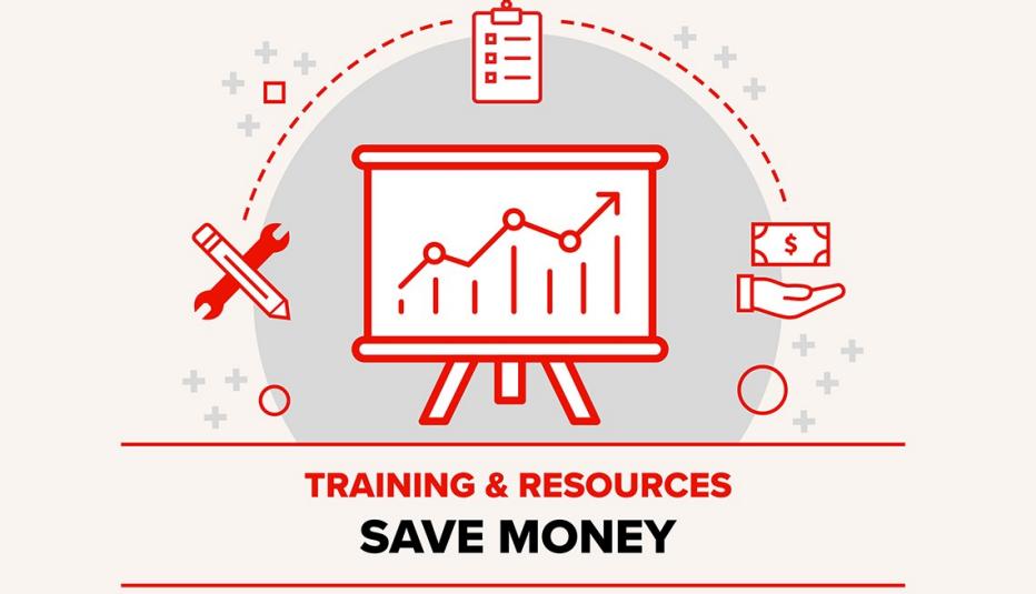 Training and Resources - save money graphic