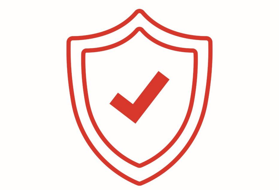 A shield with a checkmark