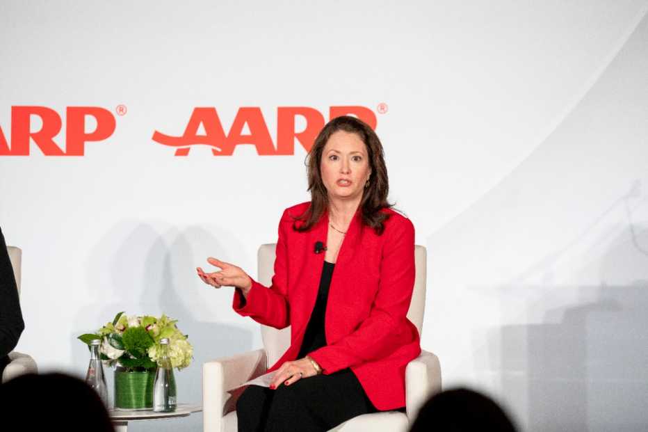 presenter speaking at conference