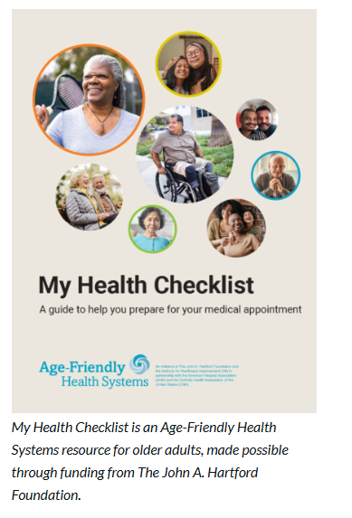 "My Health Checklist" text with several photos above the text
