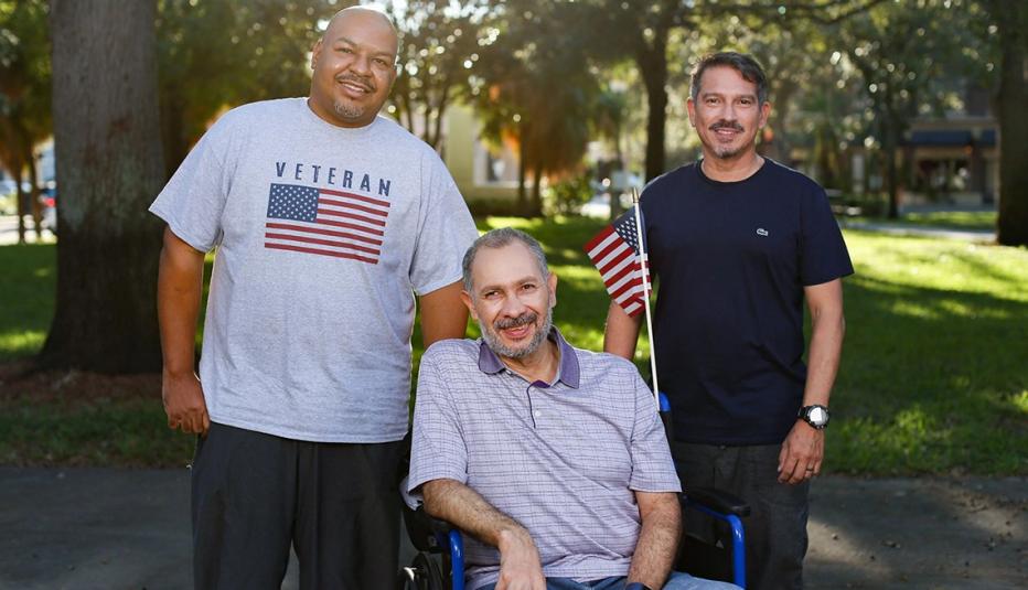 Veterans in a park