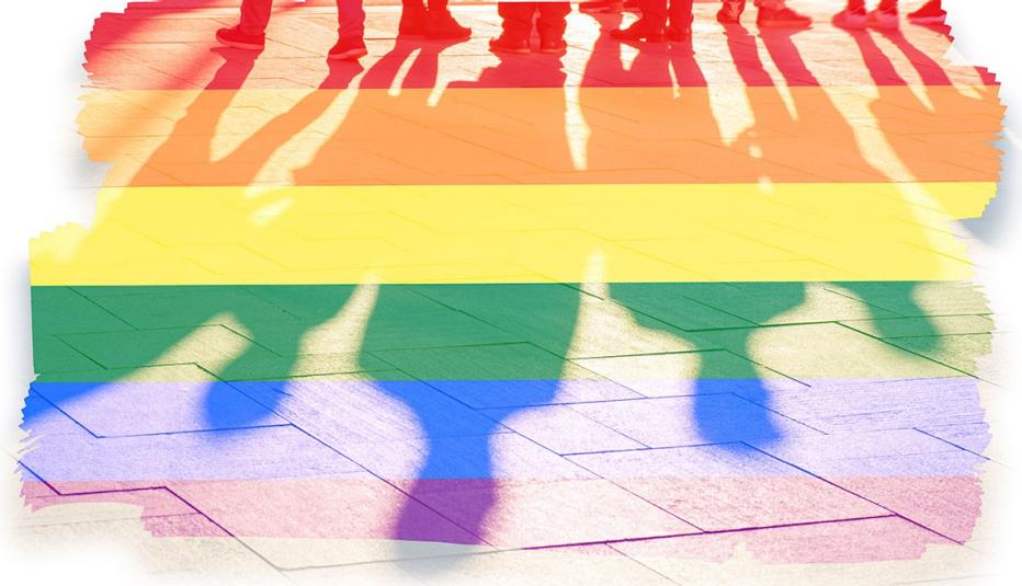 Colorful shadow of people Colorful shadow of people