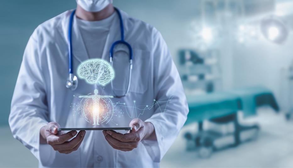 Doctor looking at brain health