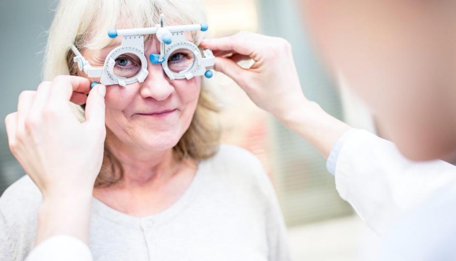 Older Woman Getting Eye Exam Older Woman Getting Eye Exam