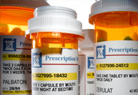 close up of prescription bottles
