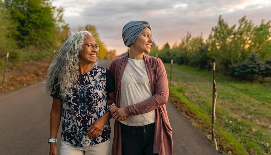 Two Women Walking Down a Country Road Two Women Walking Down a Country Road