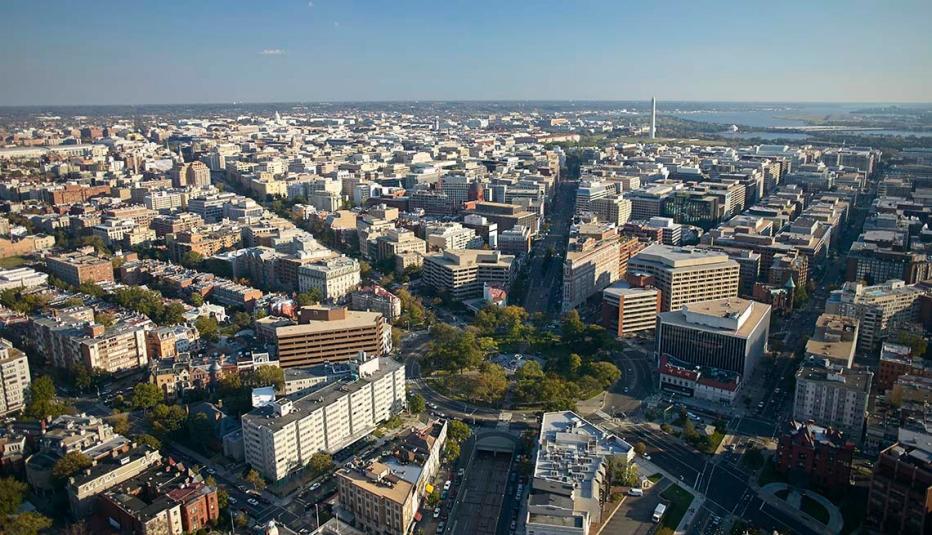 Aerial photograph of Washington DC