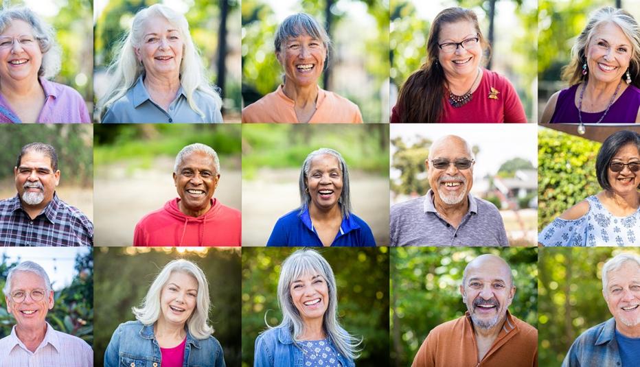 Older adult faces Older adult faces