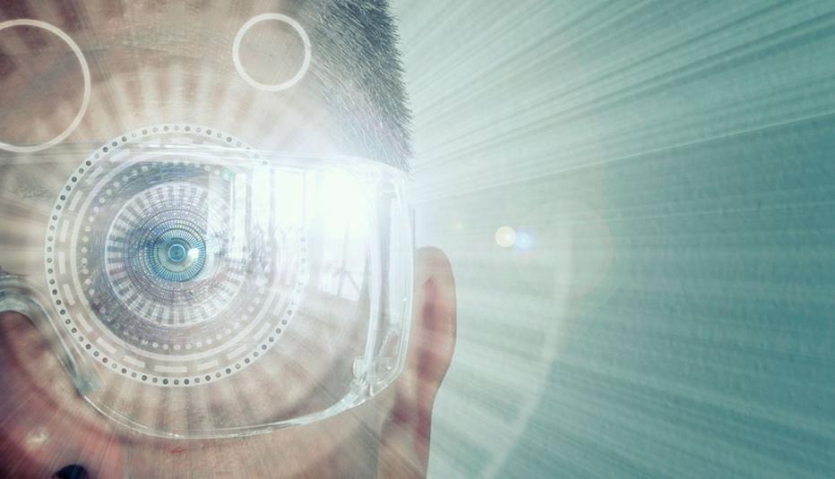 Augmented Reality Digital Eye of a Man