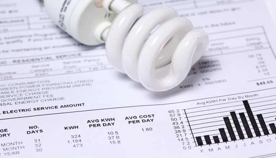 light bulb and utility bill
