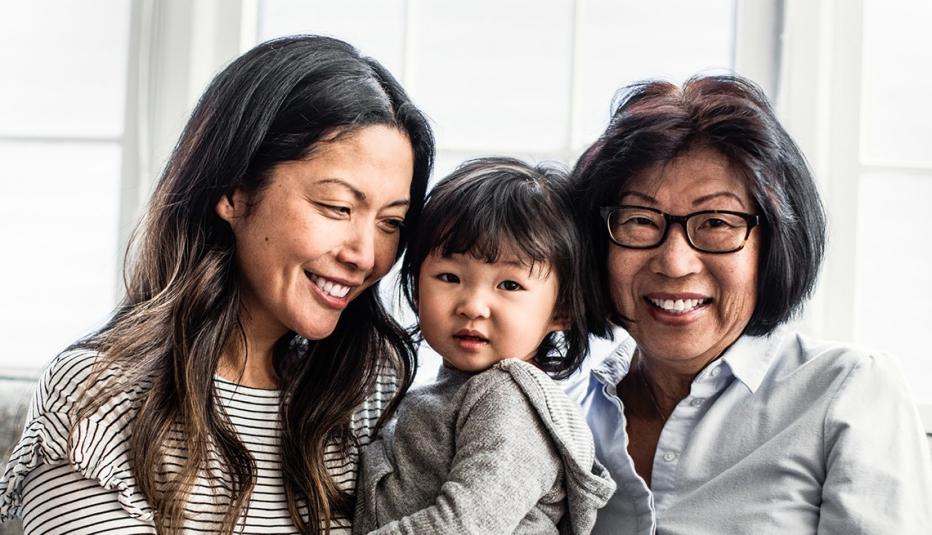 Asian Mom, Grandmother, and Grandchild Asian Mom, Grandmother, and Grandchild