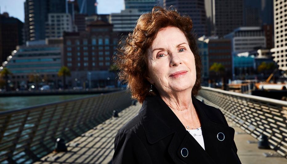 Patricia McGinnis photographed along the waterfront in San Francisco.