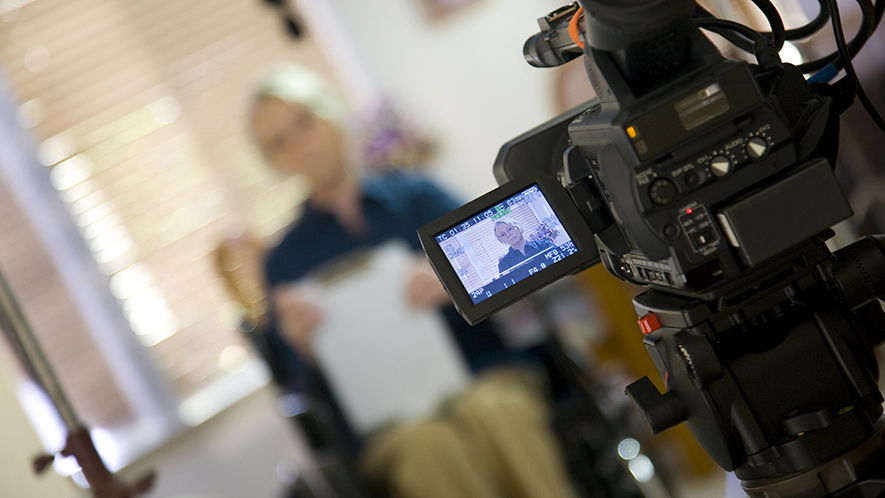 Interview with woman using wheelchair